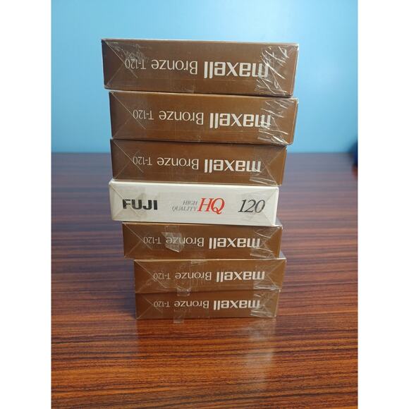 Maxell Bronze & Fugi HQ T-120 6 Hours Blank VHS Blank Tapes Sealed Lot Of 7 - Picture 7 of 7
